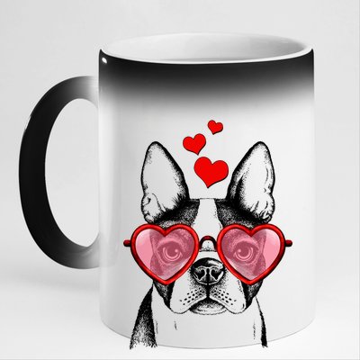 Cute Boston Terrier 11oz Black Color Changing Mug