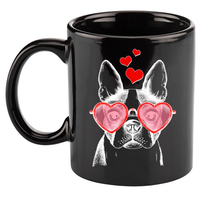 Cute Boston Terrier 11oz C Handle Ceramic Mug