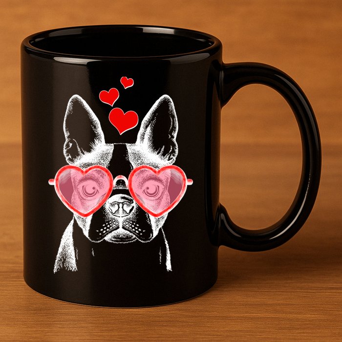 Cute Boston Terrier 11oz C Handle Ceramic Mug