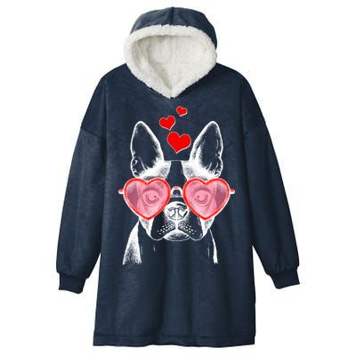 Cute Boston Terrier Hooded Wearable Blanket