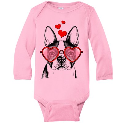 Cute Boston Terrier Baby Long Sleeve Bodysuit