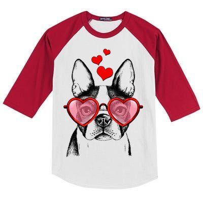 Cute Boston Terrier Kids Colorblock Raglan Jersey