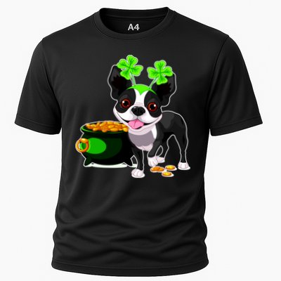 Cute Boston Terrier Shamrock St. Patrick's Day Cooling Performance Crew T-Shirt