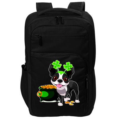 Cute Boston Terrier Shamrock St. Patrick's Day Impact Tech Backpack