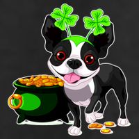 Cute Boston Terrier Shamrock St. Patrick's Day Adult Drive Performance Visor