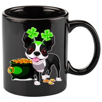 Cute Boston Terrier Shamrock St. Patrick's Day 11oz C Handle Ceramic Mug