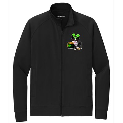 Cute Boston Terrier Shamrock St. Patrick's Day Stretch Full-Zip Cadet Jacket