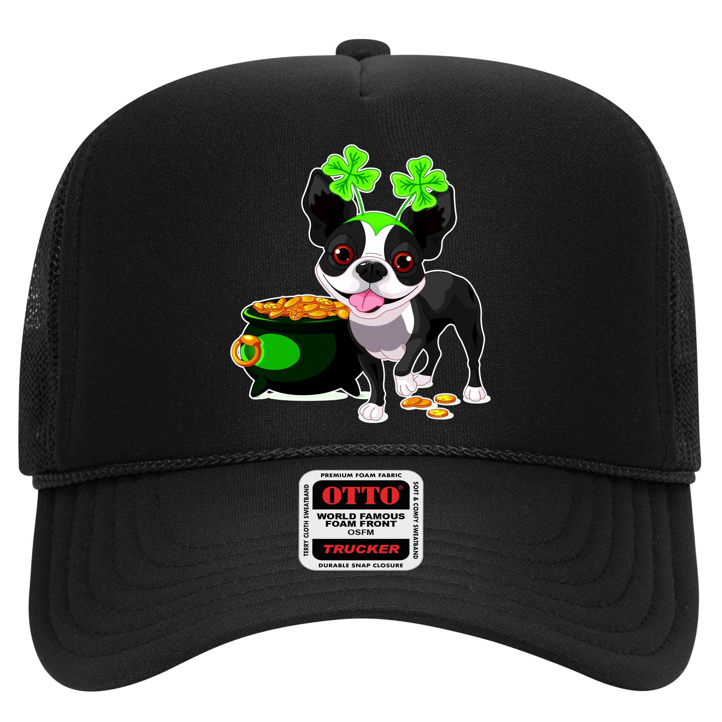 Cute Boston Terrier Shamrock St. Patrick's Day Hat
