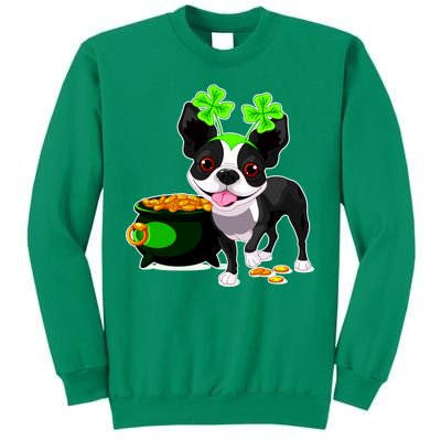 Cute Boston Terrier Shamrock St. Patrick's Day Sweatshirt