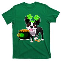 Cute Boston Terrier Shamrock St. Patrick's Day T-Shirt