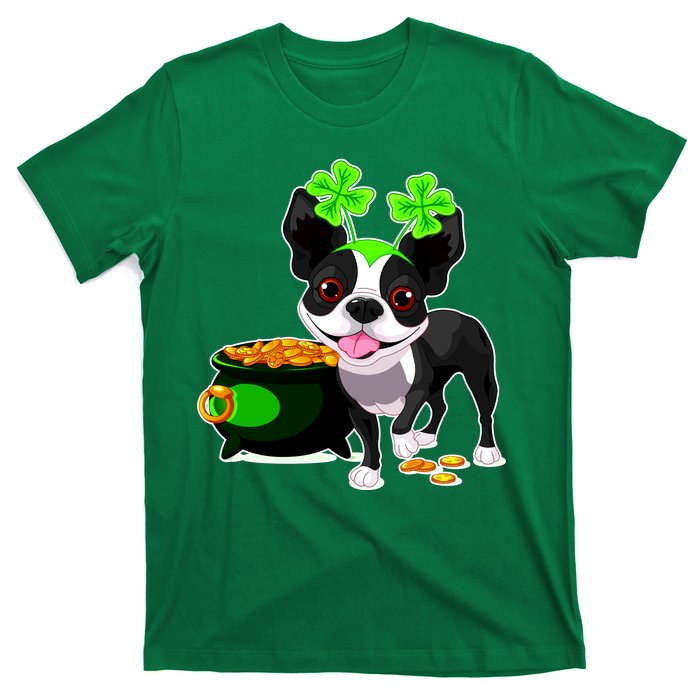 Cute Boston Terrier Shamrock St. Patrick's Day T-Shirt