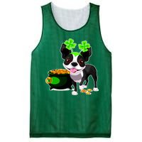 Cute Boston Terrier Shamrock St. Patrick's Day Mesh Reversible Basketball Jersey Tank