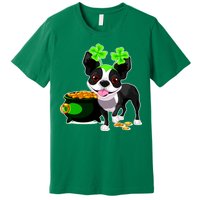 Cute Boston Terrier Shamrock St. Patrick's Day Premium T-Shirt