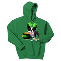 Cute Boston Terrier Shamrock St. Patrick's Day Kids Hoodie