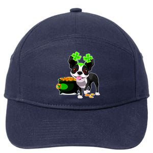 Cute Boston Terrier Shamrock St. Patrick's Day 7-Panel Snapback Hat