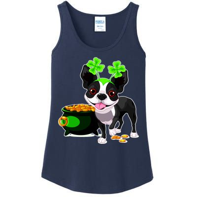 Cute Boston Terrier Shamrock St. Patrick's Day Ladies Essential Tank