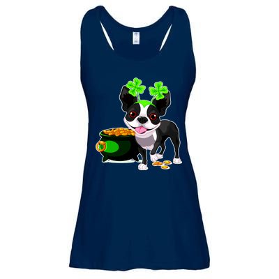 Cute Boston Terrier Shamrock St. Patrick's Day Ladies Essential Flowy Tank