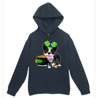 Cute Boston Terrier Shamrock St. Patrick's Day Urban Pullover Hoodie