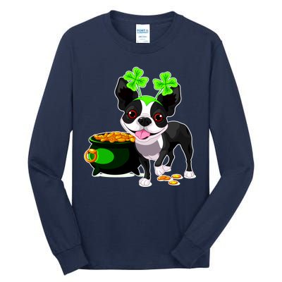 Cute Boston Terrier Shamrock St. Patrick's Day Tall Long Sleeve T-Shirt