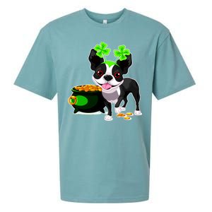 Cute Boston Terrier Shamrock St. Patrick's Day Sueded Cloud Jersey T-Shirt