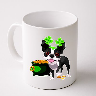 Cute Boston Terrier Shamrock St. Patrick's Day Coffee Mug