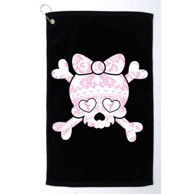 Cute Breast Cancer Bow Tie Skull Golf Towel