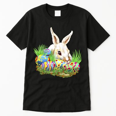 Cute Bunny with Easter Eggs Tall T-Shirt