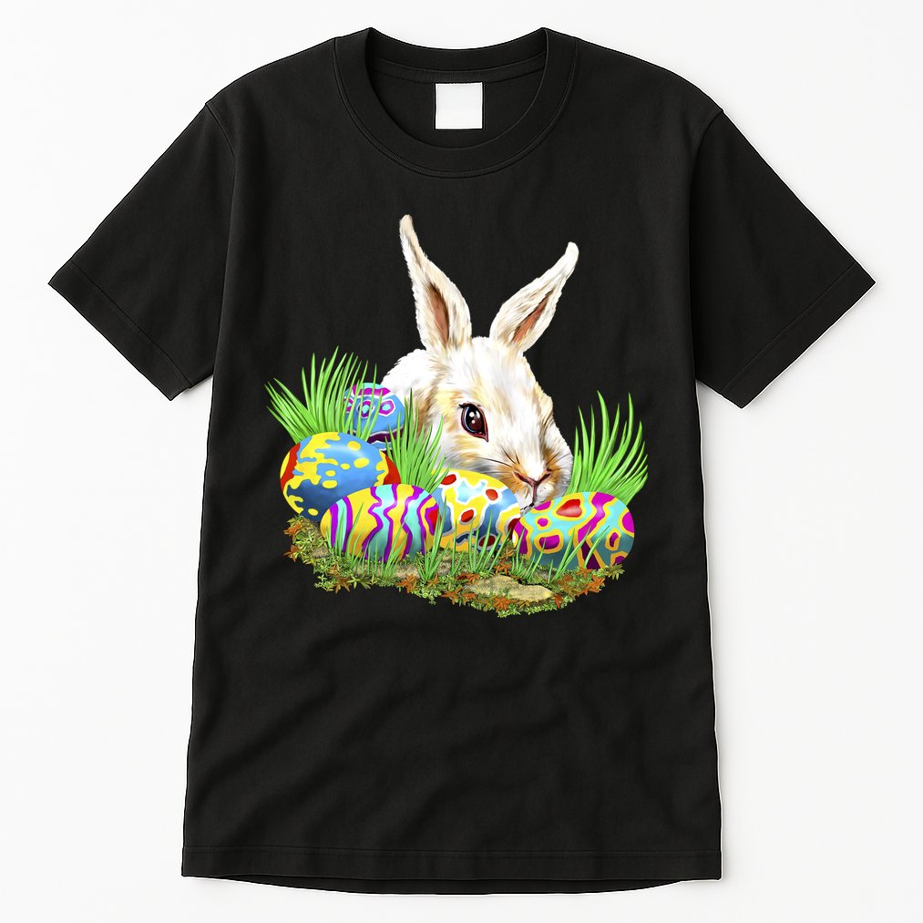 Cute Bunny with Easter Eggs Tall T-Shirt