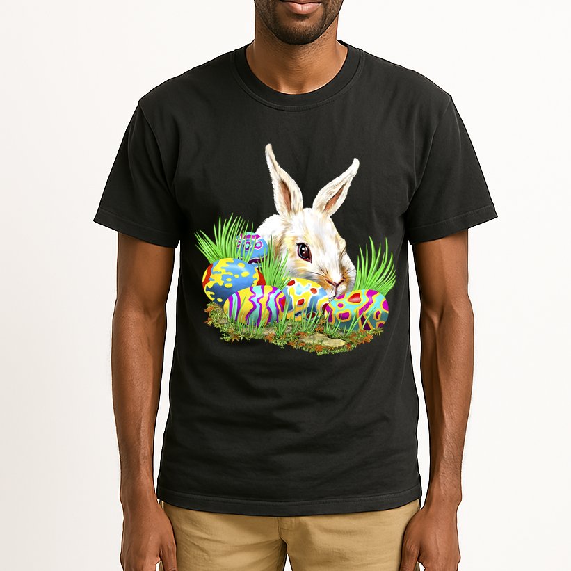 Cute Bunny with Easter Eggs Tall T-Shirt