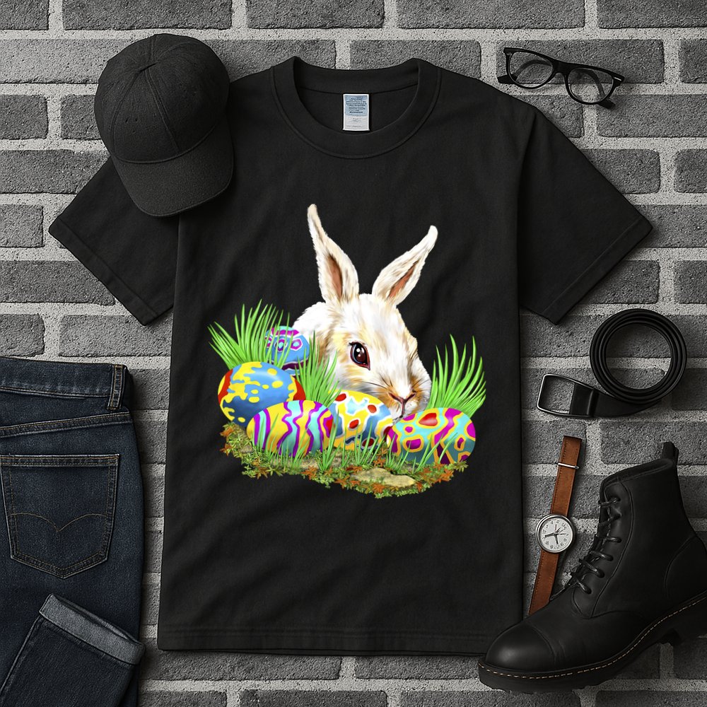 Cute Bunny with Easter Eggs Tall T-Shirt