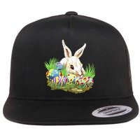 Cute Bunny with Easter Eggs Flatbill Hat