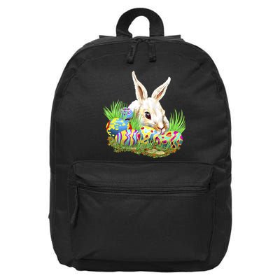Cute Bunny with Easter Eggs 16 in Basic Backpack