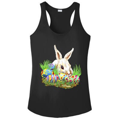 Cute Bunny with Easter Eggs Ladies PosiCharge Competitor Racerback Tank