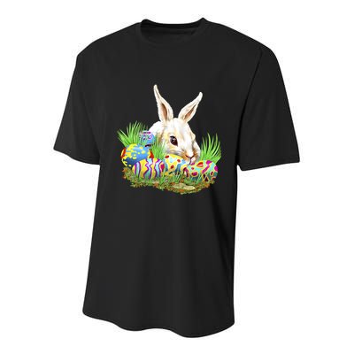Cute Bunny with Easter Eggs Youth Performance Sprint T-Shirt