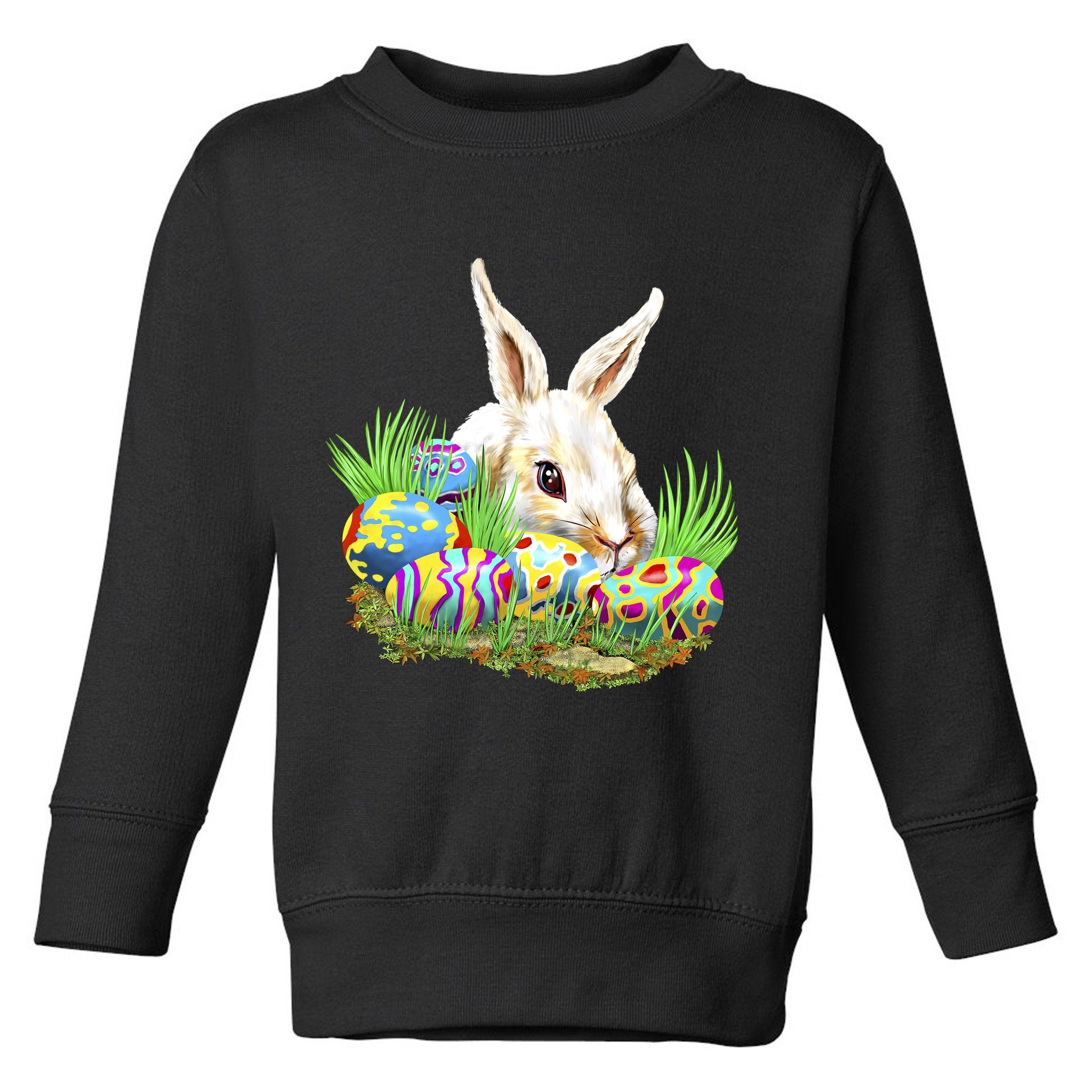 Cute Bunny with Easter Eggs Toddler Sweatshirt