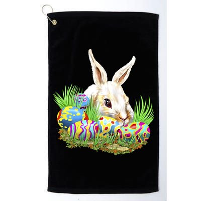 Cute Bunny with Easter Eggs Golf Towel
