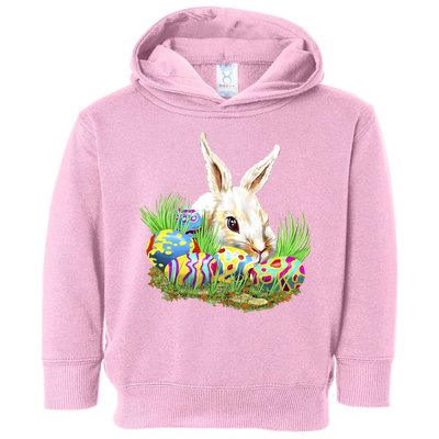 Cute Bunny with Easter Eggs Toddler Hoodie