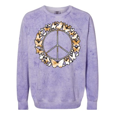 Cute Butterfly Peace Sign Colorblast Crewneck Sweatshirt