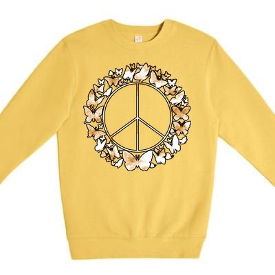 Cute Butterfly Peace Sign Premium Crewneck Sweatshirt