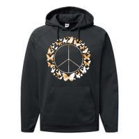 Cute Butterfly Peace Sign Performance Fleece Hoodie