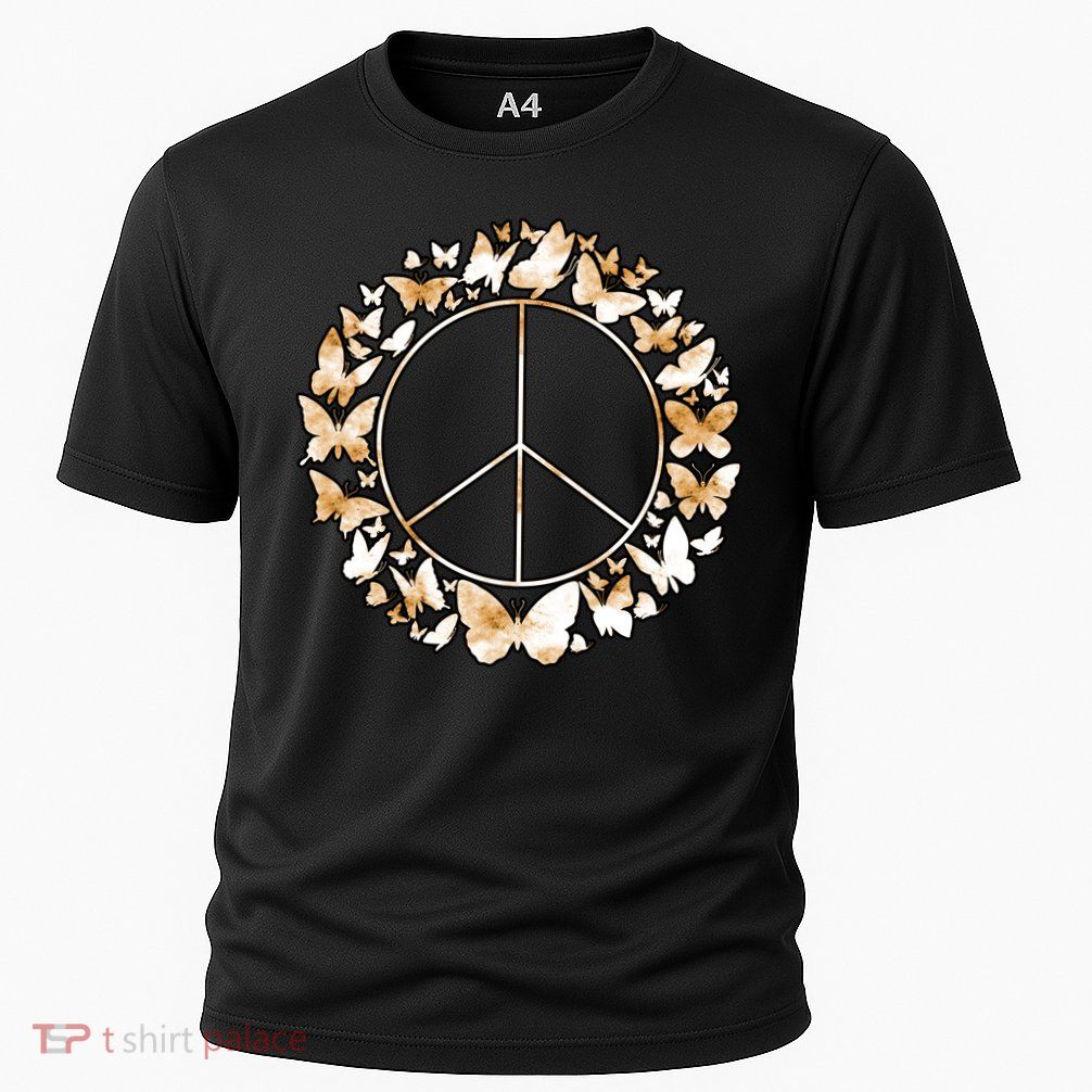 Cute Butterfly Peace Sign Cooling Performance Crew T-Shirt