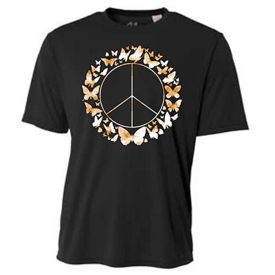 Cute Butterfly Peace Sign Cooling Performance Crew T-Shirt