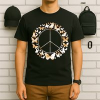 Cute Butterfly Peace Sign T-Shirt