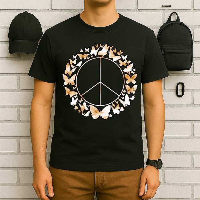 Cute Butterfly Peace Sign T-Shirt
