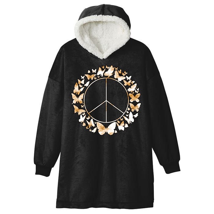 Cute Butterfly Peace Sign Hooded Wearable Blanket