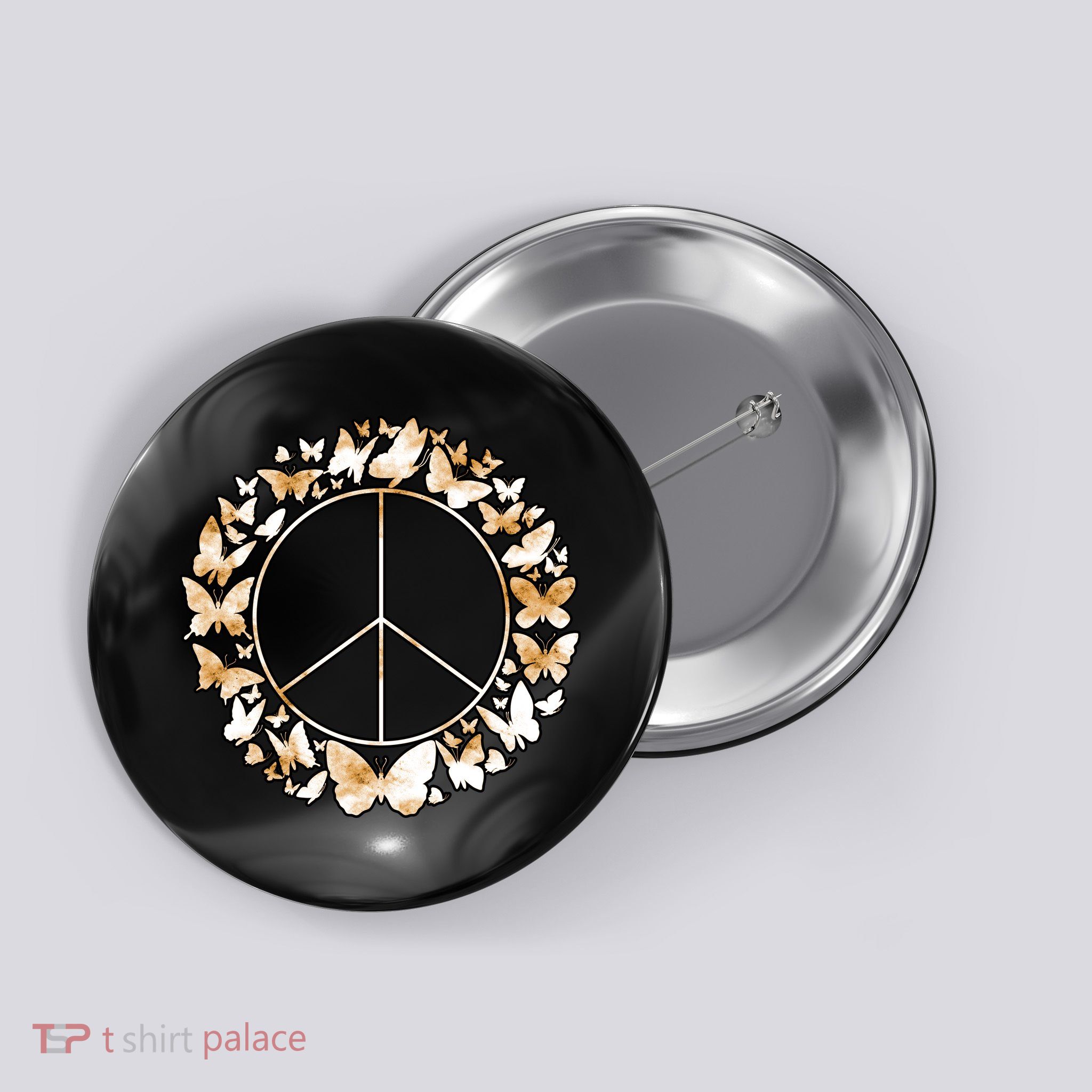 Cute Butterfly Peace Sign Button