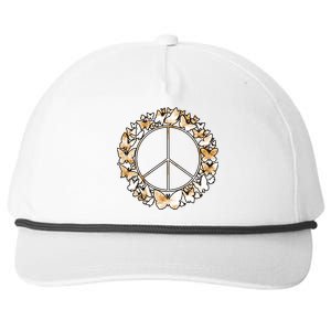 Cute Butterfly Peace Sign Snapback Five-Panel Rope Hat