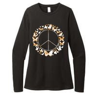 Cute Butterfly Peace Sign Womens CVC Long Sleeve Shirt