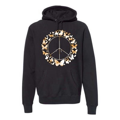 Cute Butterfly Peace Sign Premium Hoodie