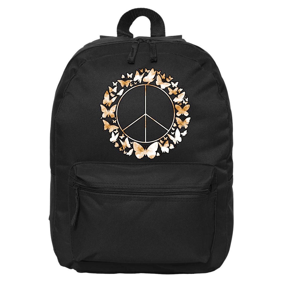 Cute Butterfly Peace Sign 16 in Basic Backpack